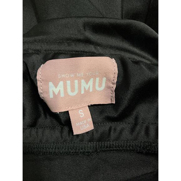 Show Me Your Mumu 'Taylor' Black Satin Tube Mini Dress Size S - Picture 4 of 5